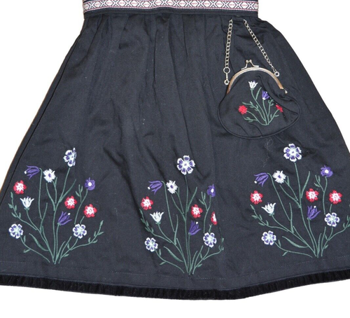 Panca norvegese per bambina con borsetta ricamata scandinava misura EUR 86 cm - Foto 4 di 5