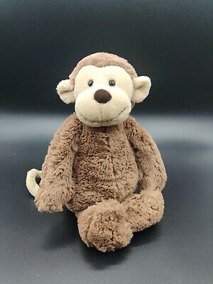 JELLYCAT Bashful Monkey Brown Tan Medium Plush Stuffed Animal Toy 12