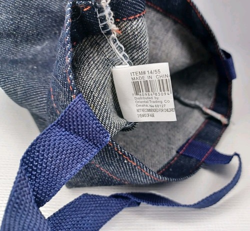 Denim Blue Jean Pouch With Pocket & Handles - Picture 6 of 9