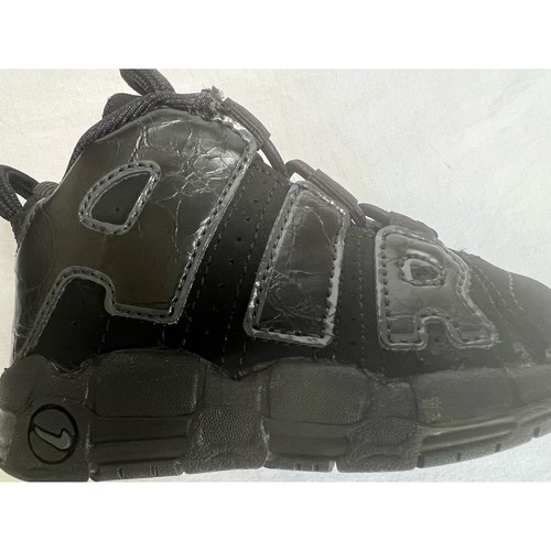 Nike AIR More Uptempo Low Triple Black Shoes SIZE 5 Toddler EUC - Picture 7 of 10