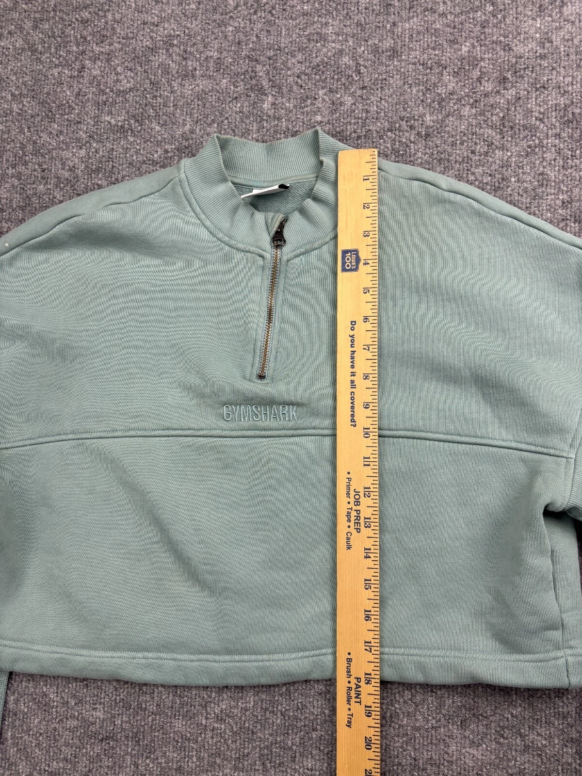gymshark heavyweight loopback 1/4 zip pullover crop sweater