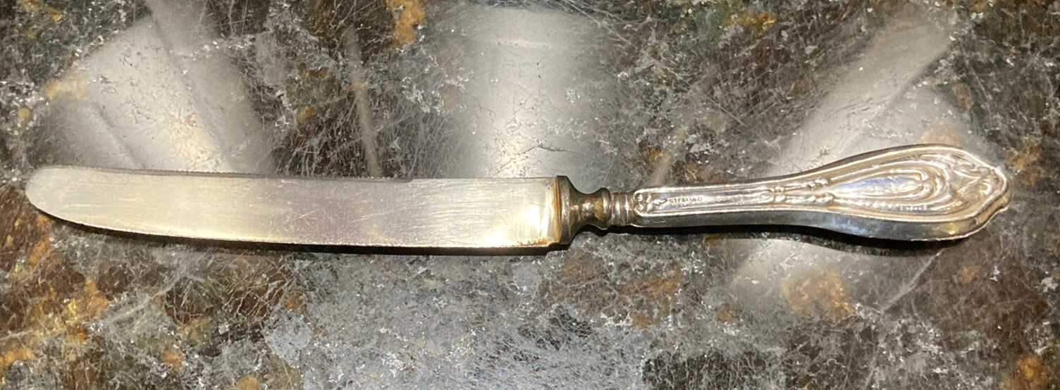 Vintage 7” Sterling Silver Handle/Stainless Steel Serrated Blade Citrus Knife
