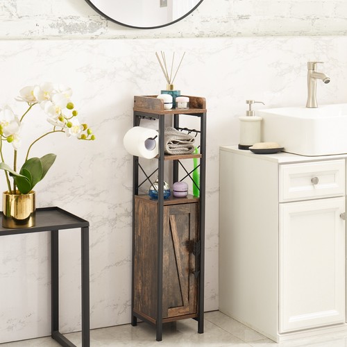 Bathroom Storage Rack Cabinet Toilet Paper Organizer Shelf with storage cabinet - Picture 4 of 24