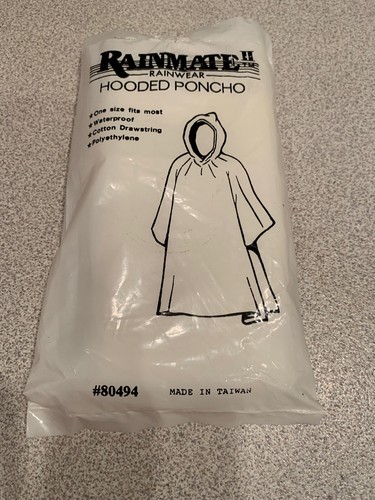 Rainmate Rainwear Hooded Poncho Clear One Size Fits All - Picture 2 of 3