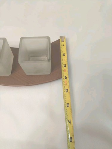 PartyLite Tealight Candle Holder Tray P7433 Ceramic & Frosted Glass Retired - Picture 5 of 16