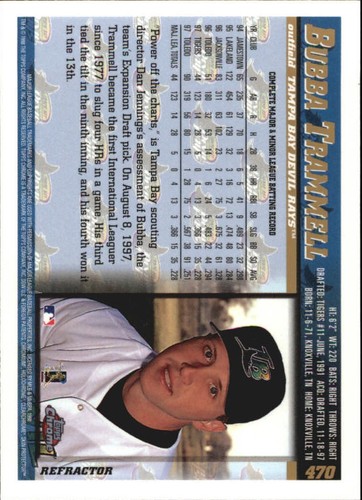 1998 Topps Chrome Refractors #470 Bubba Trammell - NM-MT - Picture 2 of 2