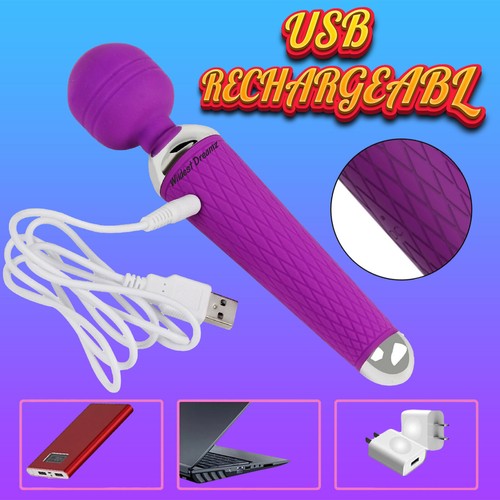 10 Speed Rechargeable Dildo Wand Vibrator Clit Stimulator AV Female Big Sex Toy - Picture 8 of 24