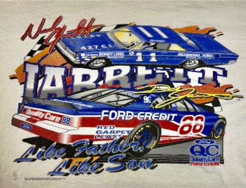 Vintage Ned Jarrett Dale Jarrett Like Father Like Son T-Shirt USA NOS (1Y) - Picture 5 of 6