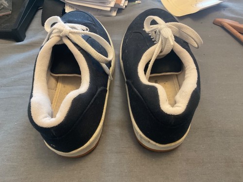 ST MICHAELS MARKS & SPENCER MENS BLUE CANVAS BOAT SHOES SIZE 9 VINTAGE VGC - Picture 3 of 5