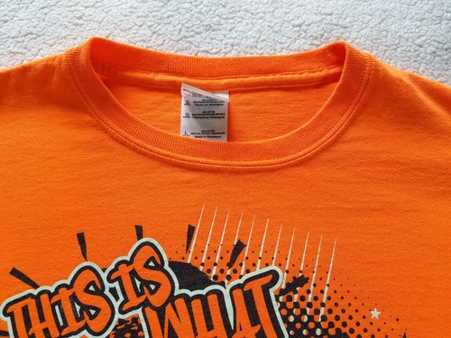 Gildan~ Boy's Novelty T-Shirt~ Sz 14-16~Orange                                   - Picture 4 of 6