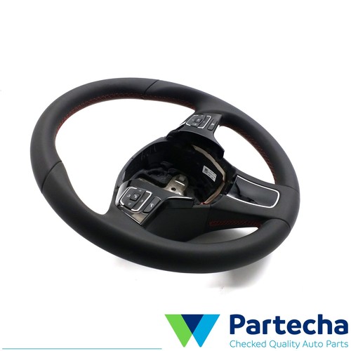 VW TOUAREG Steering Wheel 7P6419091AQ Bottom Black Leather Original - Picture 2 of 4