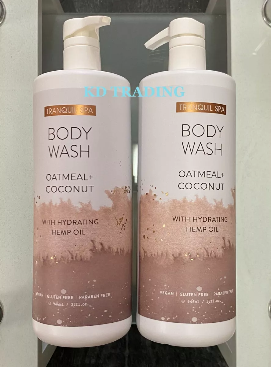 2 pk TRANQUIL SPA Oatmeal Coconut BODY WASH Gel with