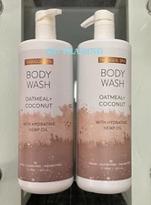 (2-pk) TRANQUIL SPA ~ Oatmeal + Coconut BODY WASH Gel with HYDRATING HEMP OIL