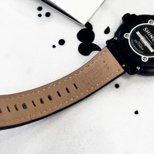 Shinola The Runwell 41mm New Black Leather Strap Black Dial Quartz Men's Watch - Picture 12 of 13