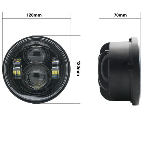 4.65" Dual for Harley Dyna Fat Bob FXDF 2008-2016 LED Headlights Running Lights - Picture 7 of 12