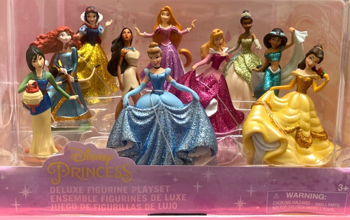 NIB Disney Princess Deluxe Figures 10 piece Set Figurine Play Toy Bell, Jasmine