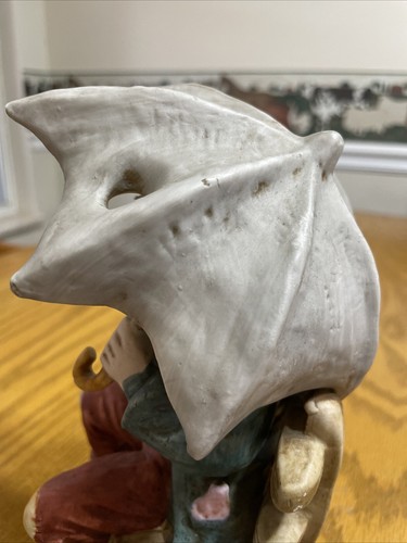 Ikonische Kunst Skulptur alter Mann Bank Regenschirm 8" handbemalt detailliert 3D - Bild 8 von 10
