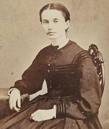 Antike CDV Karte Foto schöne Dame Frau York PA viktorianisch Ende 1800er Vintage