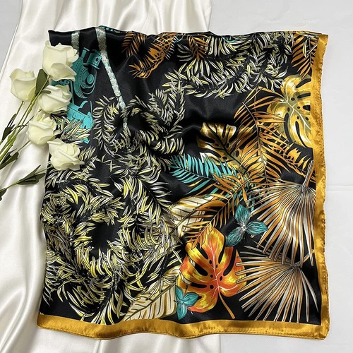 Silk Head Scarf for Women - Satin Large Hair Scarves Bandanas - 35" Square Si... - Picture 2 of 6