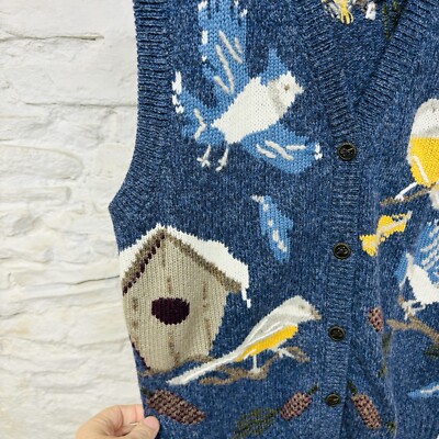 Vtg 90s y2k Northern Treasures Bird Lovers Knit Cardigan Vtg 90s y2k Northern Treasures Bird Lovers Knit Cardigan