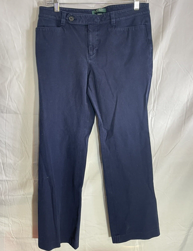 Lauren Ralph Lauren Pants Women's Size 8 Adelle Straight Navy Blue - Picture 1 of 5