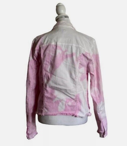 NYDJ Women's Pink Acid Wash Style Denim Jean Trucker Jacket Streetwear US Size M - Picture 5 of 9