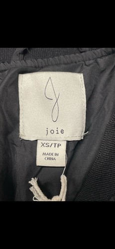 Joie Black Quilted snap button up boxy bomber Jacket - Afbeelding 10 van 12
