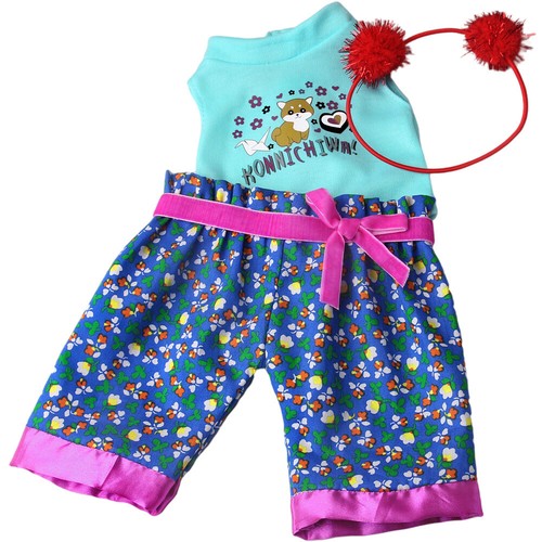 Summer suit set & headband made for 18" American Girl Doll outfit meet clothes