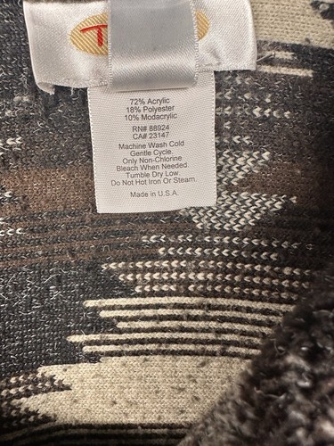 Vintage Talbots Southwest Aztec Navajo Pattern Blanket Jacket Coat Womens Size L - Picture 9 of 10
