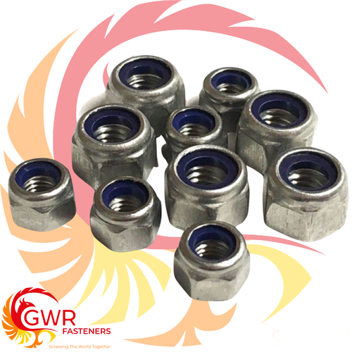 M4 P TYPE NYLOC NUTS - A2 STAINLESS STEEL - THICK LOCK NYLOCK INSERT NUT DIN 982 - Picture 2 of 10