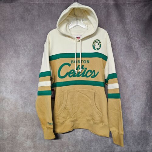 NWT Mitchell & Ness NBA Boston Celtics Head Coach Script Hoodie Mens L $110