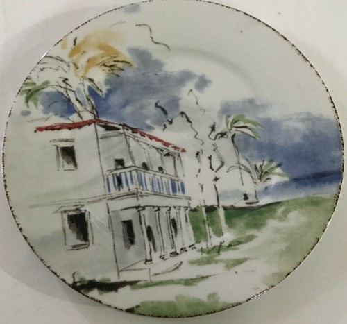 Pier 1 Porcelain China "Destination" 7.5" Salad / Dessert Plates - Set of 2 - Picture 2 of 5