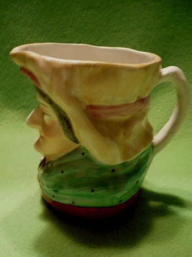 Toby creamer / milk pitcher. Colorful hand-painted GRAY haired LADY. Vintage  - Picture 2 of 7