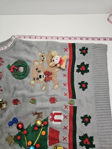 Ugly Christmas Sweater Vest Custom Classic Christmas Mens L Unisex 3D Womens - Picture 12 of 15