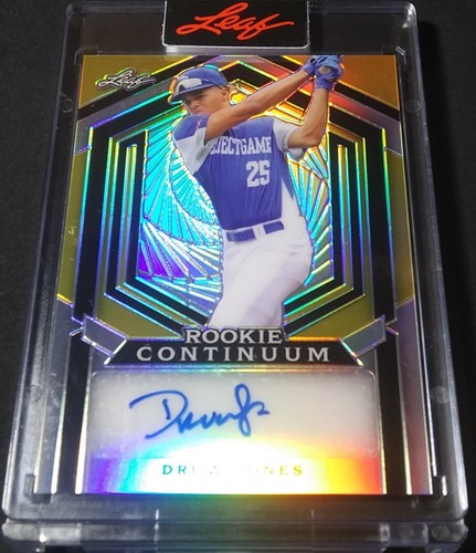 Autógrafo de novato Leaf Metal Continuum Encased 2023/162 #MC-17 Druw Jones RC SP - Imagen 21 de 24