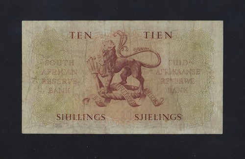 South Africa 10 SHILLINGS 1956 P-90 VF - Picture 2 of 2