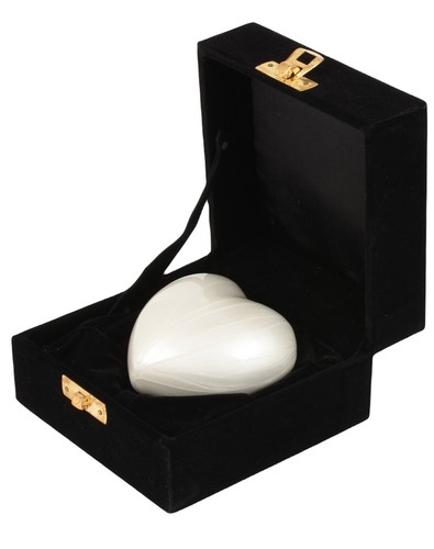 Gettone Mini Keepsake Cremazione Ceneri Cuore Urna Bianco Completamente Personalizzato Inciso - Foto 4 di 14