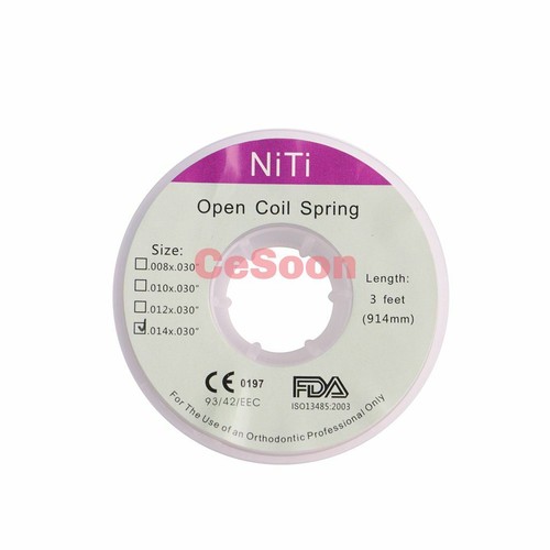 Paquete de 1 resorte helicoidal abierto de ortodoncia dental Niti 3 pies diapositivo,008/010/012/014 pulgadas - Imagen 16 de 16