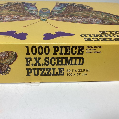 F.X. Schmid Whimsical Butterfly 39.5" X 22.5" 1000 Piece Shaped Puzzle. Complete - Picture 4 of 5