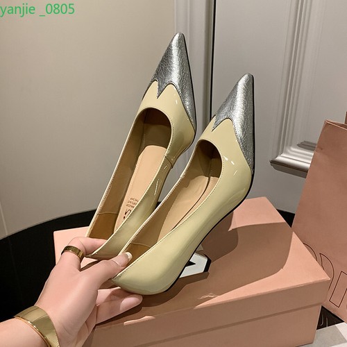 Matching Women's Leather Pumps Shoes Slip On High Heel Pointed Toe Formal Chic - Picture 6 of 23