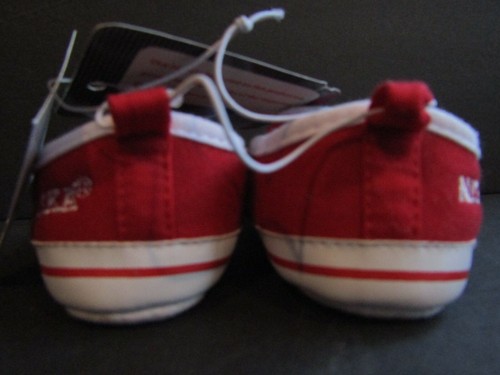 Collegiate NEBRASKA HUSKERS Red & White Bootie Shoes SIZE 4 (9-12 Months) - Picture 4 of 6