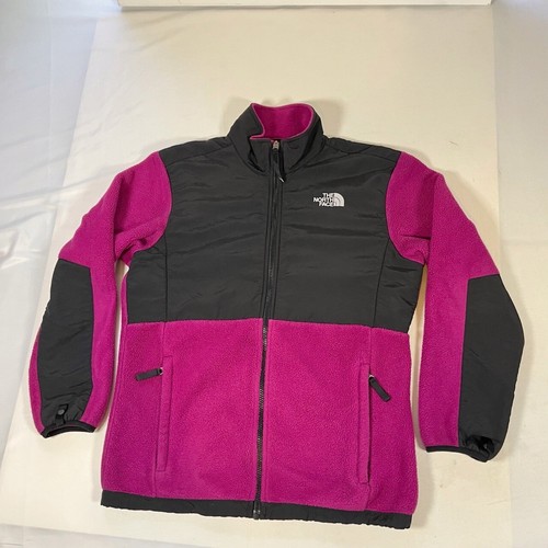 North Face Magenta Black Full-Zip Denali Fleece Jacket Womens Small Polar Tech