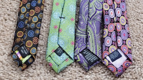 (4)-Gentlemen's 100% Woven Silk, Handmade Designer Dress Ties - Picture 6 of 7