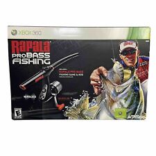 New Sealed Xbox 360 Rapala Pro Bass Fishing Game With Fishing Rod Controller