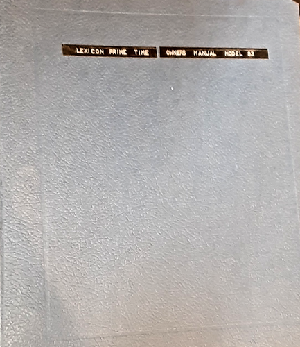 LEXICON Prime Time 93 Owner’s Manual ORIGINAL? - Picture 2 of 5