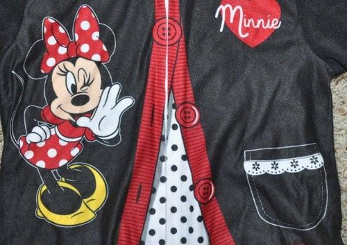 Minnie Mouse Pajamas One Piece Hooded Footless Fleece Blanket Sleeper Girls-sz 4 - Picture 5 of 6