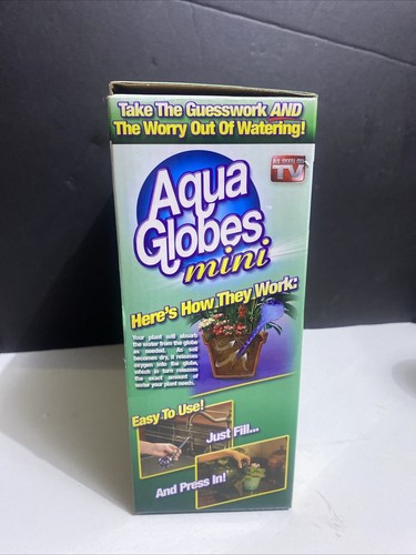 New In Box Aqua Globes Mini Watering Bulbs 3 Hand Blown Pieces Blue Green Mixed - Picture 6 of 8