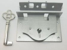 Half Mortise Chest Lid Lock Key trunk cabinet desk drawer antique skeleton old