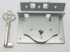 Half Mortise Chest Lid Lock Key trunk cabinet desk drawer antique skeleton old