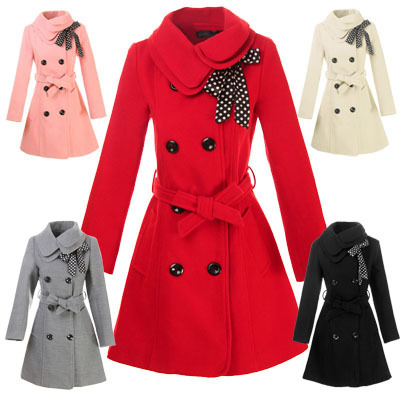 Hot sell Women's Woolen Warm Winter Long Coat Jacket Trench Slim Fit Fashion